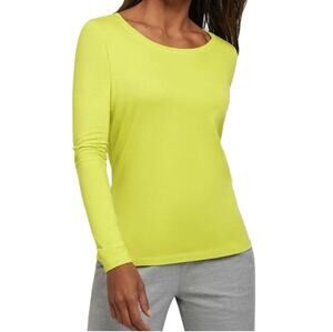 Anatomie Juliana Citrus Yellow Long Sleeve T-shirt L Pima Cotton quiet Luxury